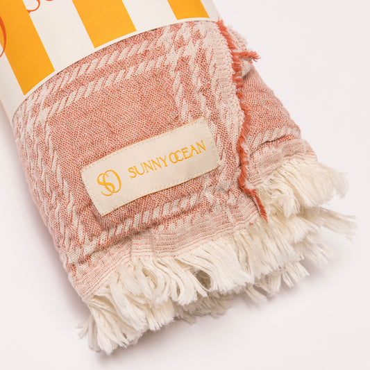 Plaid & Palms Beach Towel