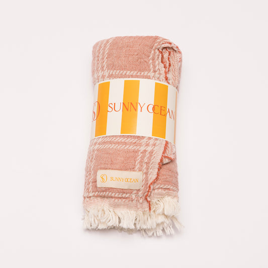 Plaid & Palms Beach Towel