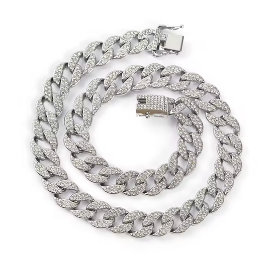 Round Edge Cuban Link Chain - Snap Buckle