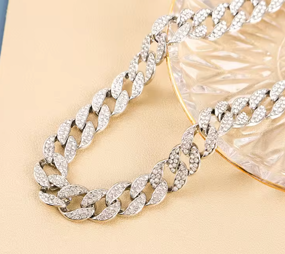 Round Edge Cuban Link Chain - Snap Buckle