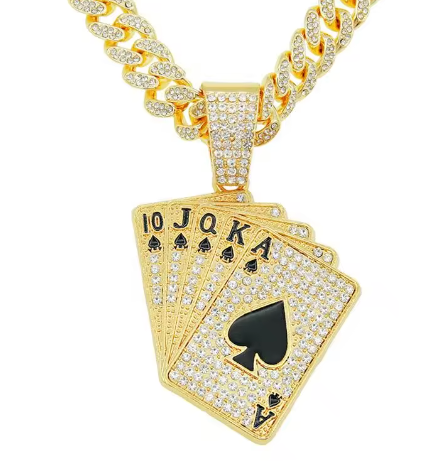 Playing Cards Cuban Chain Necklace