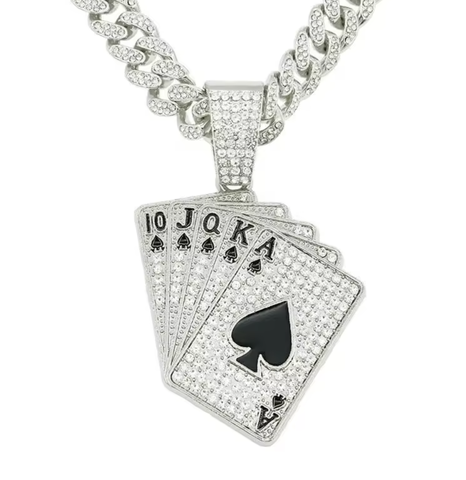 Playing Cards Cuban Chain Necklace