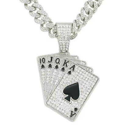 Playing Cards Cuban Chain Necklace