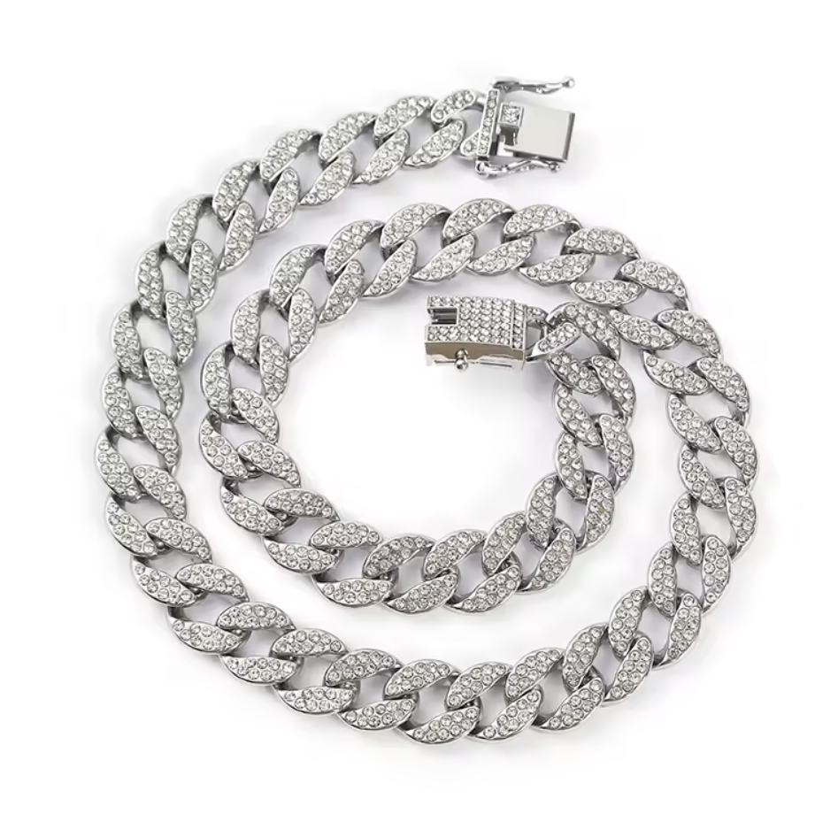 Round Edge Cuban Link Chain - Snap Buckle