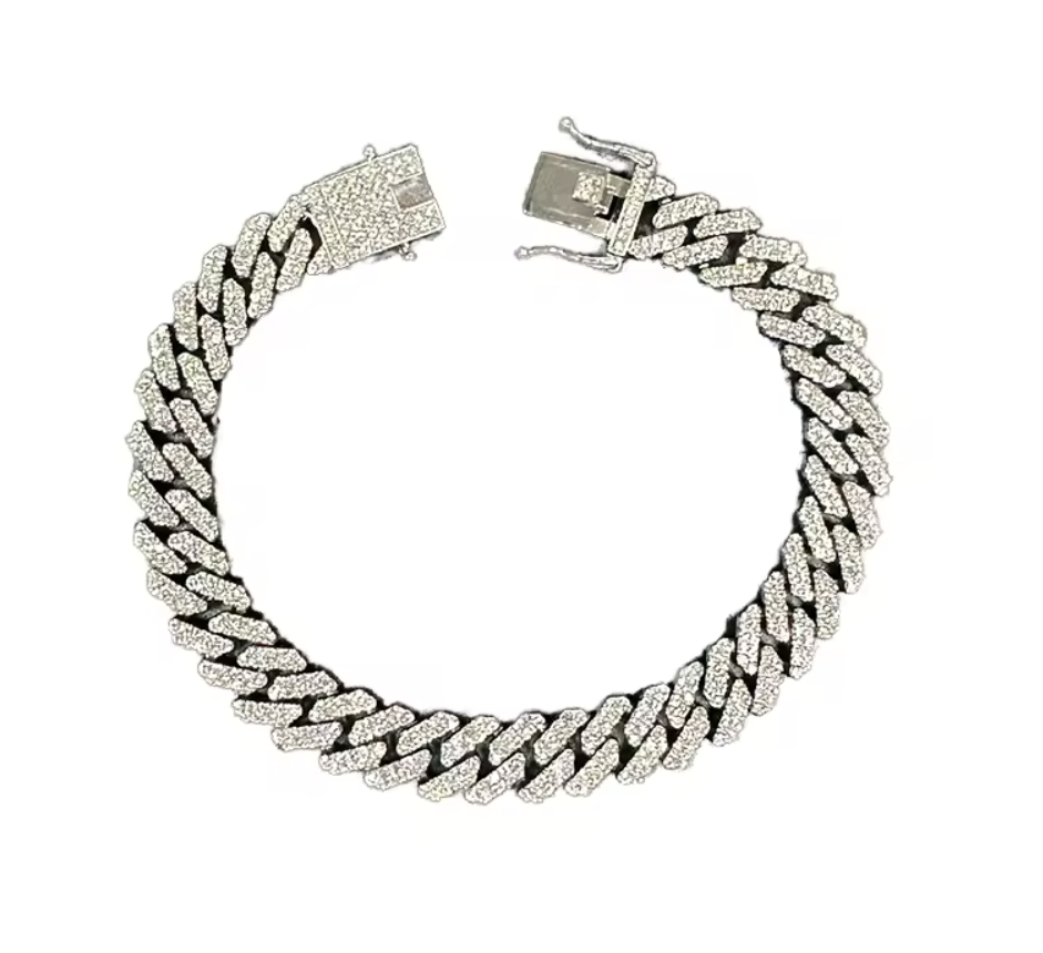 Straight Edge Cuban Link Chain - Snap Buckle