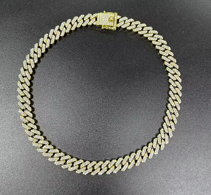 Straight Edge Cuban Link Chain - Snap Buckle