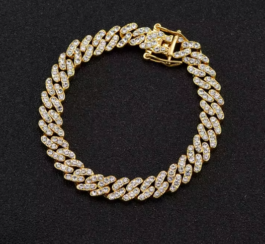 Rounded Straight Edge Cuban Link Chain Necklace - Snap Buckle