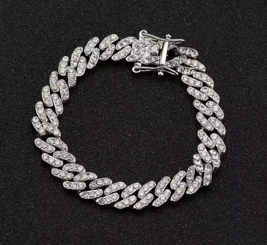 Rounded Straight Edge Cuban Link Chain Necklace - Snap Buckle