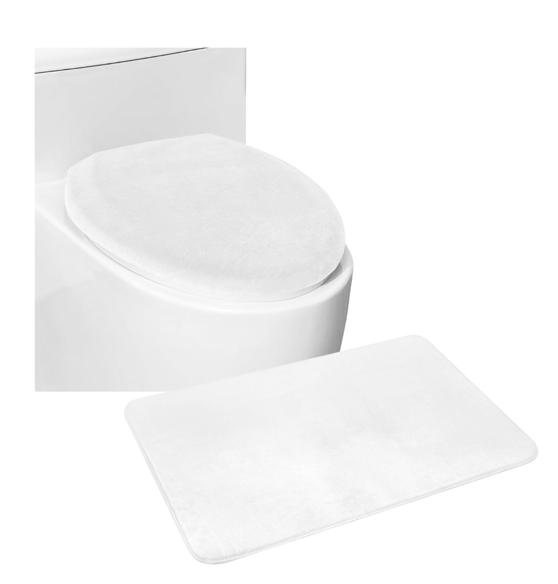 Toilet Seat Cover + Bath Mat
