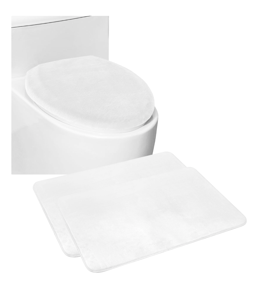 Toilet Seat Cover + 2 Bath Mats