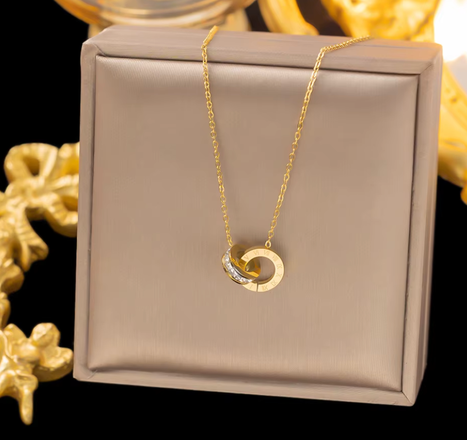 Diamond Roman Numeral Necklace